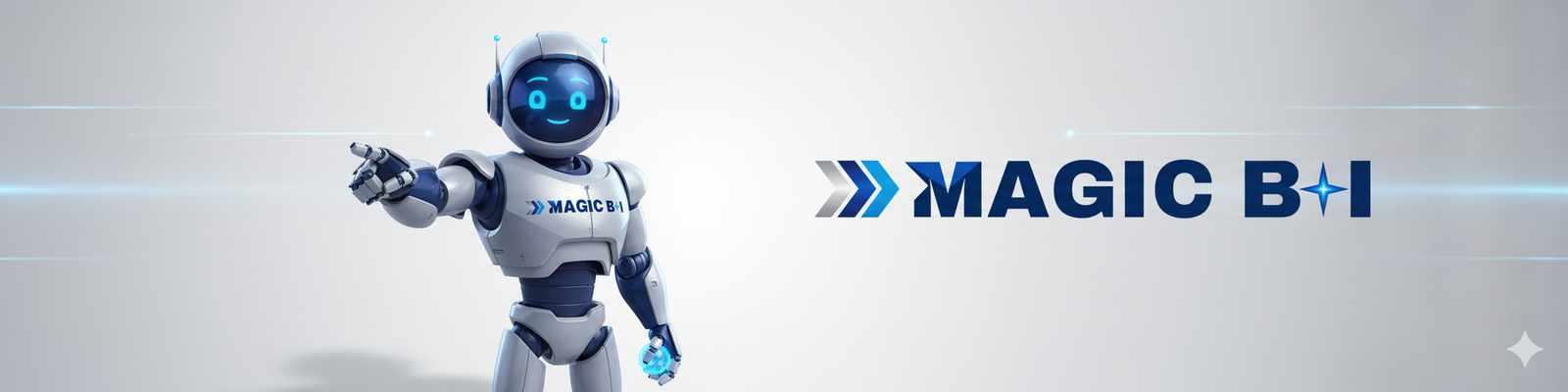 Mascote Magic B+I — robô de inteligência artificial